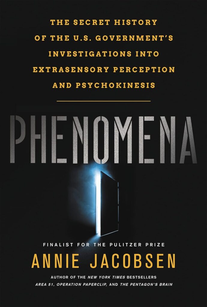 Phenomena by Annie Jacobsen audiobook cover - the secret history of U.S. government investigations into extrasensory perception and psychokinesis