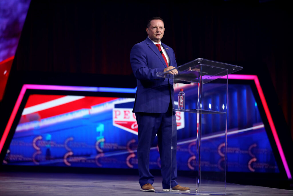 U.S. Congressman Eric Burlison speaking at a public event